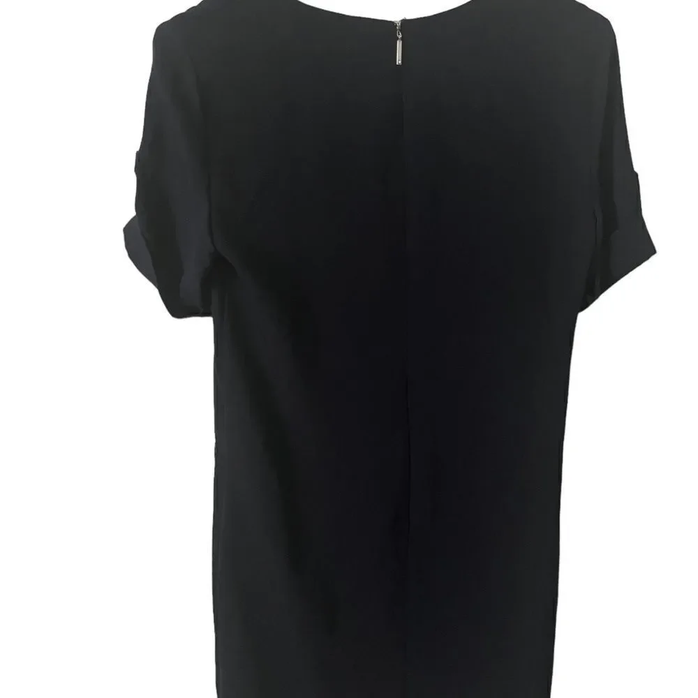 Lauren by Ralph Lauren V Neckline Navy Blue Dress